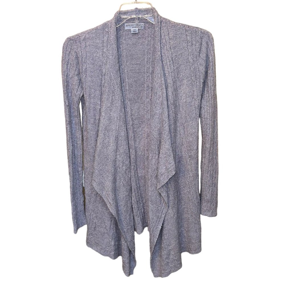 Barefoot Dreams‎ Bamboo Chic Lite Lavender Tapered Open Front Cardigan Size S/M